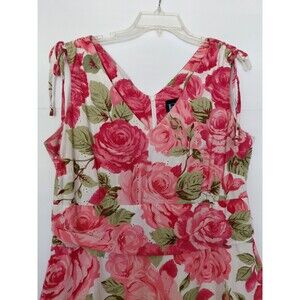 Vtg Requirements Sport Floral Eyelit Midi Dress w/Cap Sleeve Jacket Top Size 16